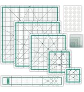 Soleeya 6 Pcs Quilting Rulers and Templates, Quilt Ruler, Acrylic Square Ruler, with Silicone Non...
