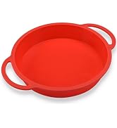 CAKETIME 9 Inch Cake Pan, Round Silicone Cake Mold for Baking, Metal Reinforced Frame with Handle...