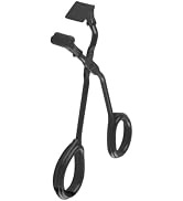 Black Eyelash Curler with Refill Pads, Pinching Mini Lash Curler for All Eyelash Shapes,Eye Makeu...