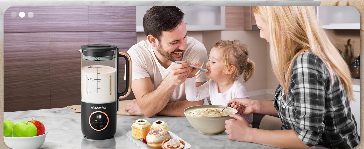 Automatic Nut Milk Maker Almond Milk Maker with Delay Start/Keep Warm/Boil Water