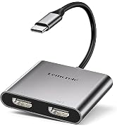 Lemorele USB C to Dual HDMI Adapter, Dual Monitor Adapter Converter Supports 4K@60Hz and Dual 4K@...