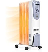 ARLIME 1500W Oil Filled Radiator Heater, Electric Oil Heaters Indoor Portable, Oil Filled Space H...
