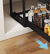 Golener 2-Tier Expandable Pull Out Cabinet Organizer - 21” Deep Pull-Out Drawers for Kitchen Cabi...