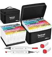 Taotree Alcohol Markers 168 Colors with Case & Holders, Dual Tips Art Coloring Markers Pens, Chis...