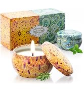 AGOL 2 Pack Aromatherapy Candles for Home Scented, Classic 2.5 oz Fresh Rosemary and Vanilla Scen...