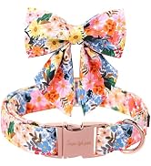 Unique style paws Cartoon Dog Collar with Bow Spring Summer Collar with Flower for Small Medium L...