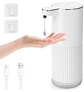 GuDoQi Automatic Touchless Liquid Soap Dispenser, 4-Level Adjustable Foam, USB Rechargeable Hand ...