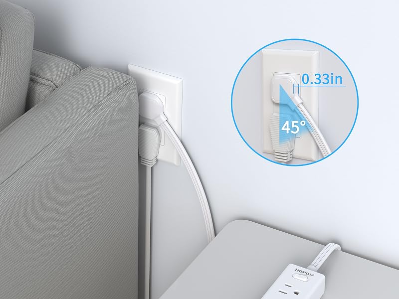 extension cord flat wall plug