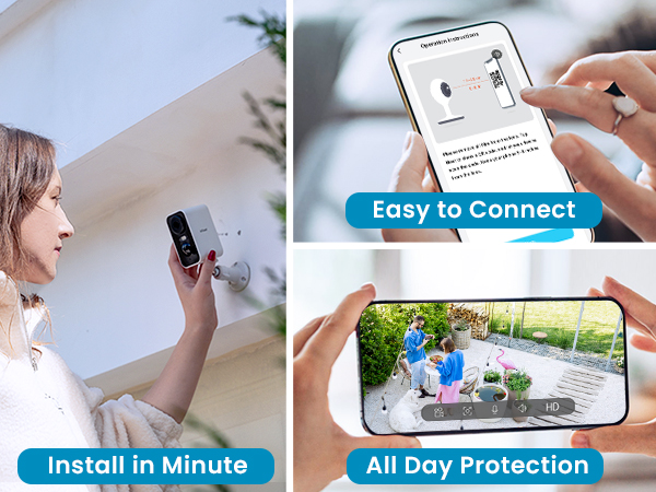 ieGeek Solar Security Cameras Wireless Outdoor with Solar Panel 2K WiFi Wireless Cameras