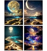 Muzagroo Art Moon Diamond Painting Kits for Adults, 5D Diamond Art Kits for Beginners, DIY Diamon...