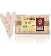 YANPROG Mini Wooden Spoons Small Tasting Spoons 3" Ice Cream Spoon 100Pcs, Natural Birch Biodegra...
