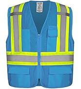 KAYGO High Visibility Safety Vests KG0100, Safety Vests Reflective with Pockets and Zipper,ANSI T...