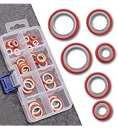 Polcatay 30 PCS Car A/C Compressor Gasket, Air Conditioning Compressor Port Seal Washer Kit, AC A...