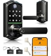 Veise VE019 Fingerprint Smart Lever Lock, App Control, Keyless Entry Door Lock with Handle, Touch...
