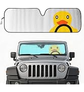 Windshield Sun Shade for Jeep Wrangler TJ JK JL Gladiator JT, Block UV Rays | Heat Shield Sun Vis...