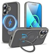 TaeliorTech 2024 Upgraded 360° Rotatable Magnetic Ring Stand for iPhone 16 Case 6.1'',Military Dr...