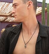 Made by Nami Surfboard Necklace with Black Stainless Steel Wave Pendant Surf Necklace for Men