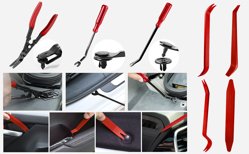 Hook and Pick Tool Set with Auto Clip Removal Plier Rivets Puller Mechanic Trim Removal Tool Kit
