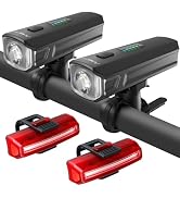 APECYC Bike Lights USB-C Rechargeable Bicycle Front Headlight and Rear Taillight with 4+5 Light M...