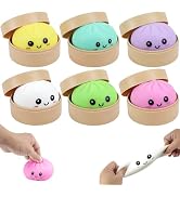 6PCS Dumplings Squishy, Dumpling Squeeze with Smile, Stress Relief Anxiety Squeeze Toys with Food...