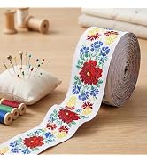 IDONGCAI 10 Yards Vintage Jacquard Ribbon Trim, Woven Floral Boho Fabric Ribbon for Sewing, Craft...