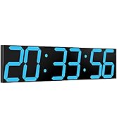 CHKOSDA Digital Wall Clock, Oversize Led Digital Clock Large Display with Auto Dimmer, Huge Count...
