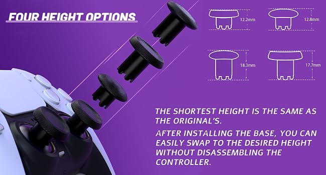 eXtremeRate ThumbsGear EDGE V3 Interchangeable Thumbsticks for PS5, PS4 Controller Analog Joysticks