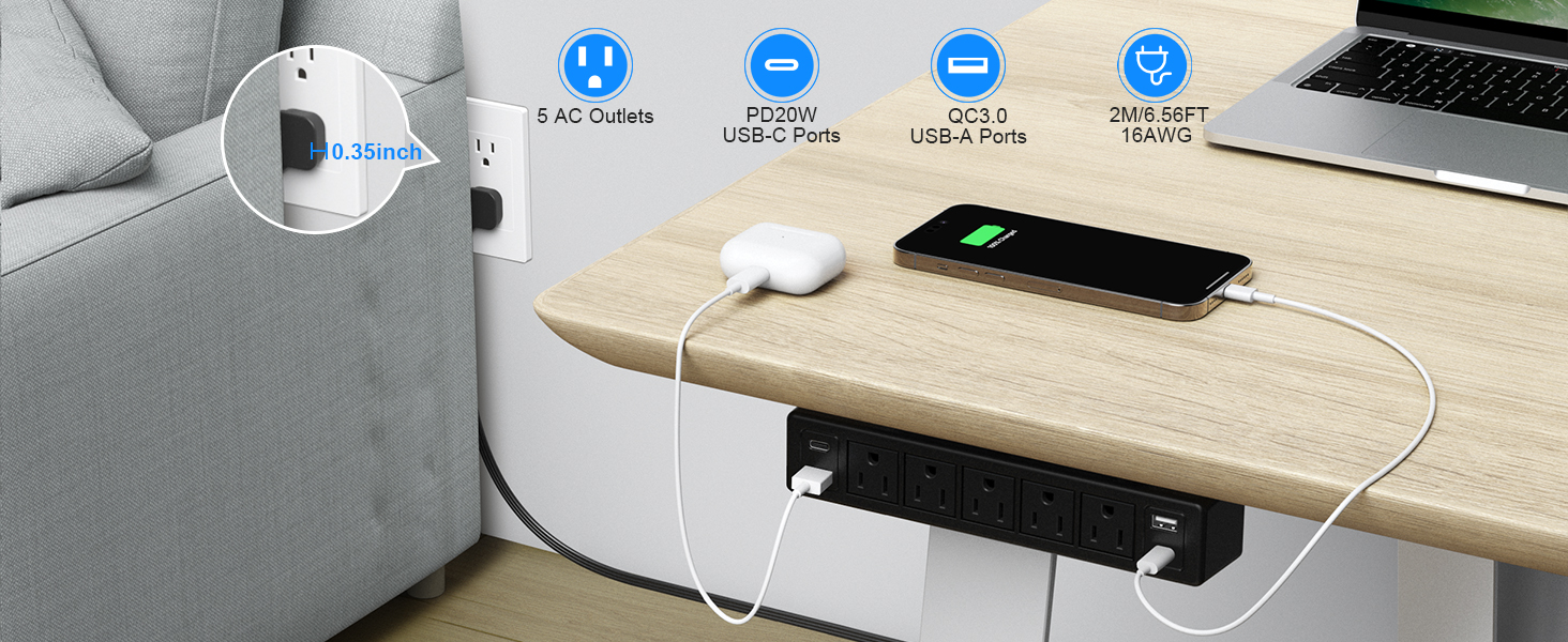 under desk power strip