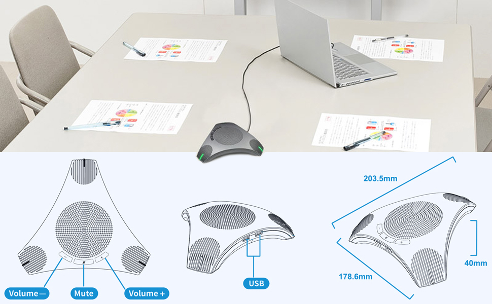 Dimensions of comference speaker and comference microphone speakerphone comference room microphone