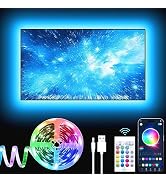 GIPOYENT TV LED Lights, 13.1ft TV LED Lights for 40-65 Inch, LED TV Behind with Bluetooth Functio...