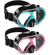 Aegend Swim Goggles with Nose Cover, 180° Panoramic Anti-Fog Tempered Glass, No-Leak Diving Mask ...