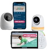 Babysense Full HD Baby Monitor with Camera and Audio & Bonus WiFi Security Camera with App for Re...