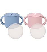 WeeSprout Snack Containers, Food Grade Silicone Cups, Spill-Proof Tops For Toddlers and Babies, P...