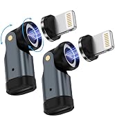 Magnetic USB C to Lightning Adapter, 540° Rotating Fast Charging Connector | 540° Rotating Magnet...