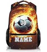 GIHSWE Soccer School Backpacks, Custom 17" Sports Back to School Bookbag Gifts for Kids Boys Stud...