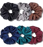 IVARYSS Big Scrunchies for Women Thick Hair, Premium Satin Softer than Silk, XL 6 Inch Extra Larg...