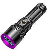 30W 365nm UV Flashlight USB Rechargeable UV Light High Power Black Light Flashlight for Pet Urine...