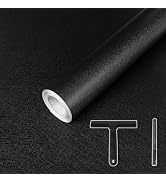 LXCREAT Black Wallpaper Peel and Stick, Black Contact Paper 17.71in×118in for Bedroom Renter Frie...