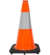 Cordova CTC18R Ultra-Visible 18-Inch Orange Safety Traffic Cone with Heavy-Duty Base, Reflective ...