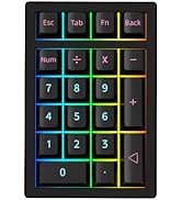 K21MAX Mechanical Number Pad,Aluminum Alloy Numeric Keypad,Tri-Mode BT5.0/2.4G/Type-C Rechargeabl...