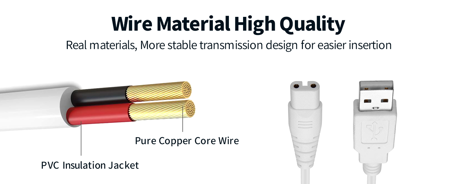 USB charging cable for Nicwell, Fairywill, Aquasonic, Nicefeel, Oralfree, MOSPRO, Cremax, Tovendor