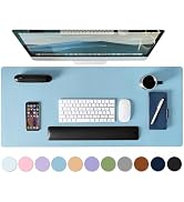 Mouse Pad Desk Protector Mat, Large PU Leather Office Desk Mat, Non-Slip Desk Pad for Keyboard an...