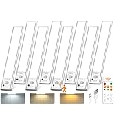 Under Cabinet Lights with Remote Control, USB Rechargeable LED Motion Sensor Light Indoor, Magnet...