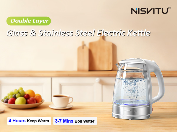 Glass & Satinless steel Electric Kettle