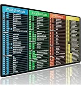 Excel Shortcuts Mouse Pad Large, Excel/Word/Power Point/Windows 31.5" x 15.7" Gaming Mousepad wit...