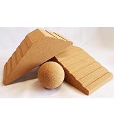 JouiiSiYa Cork Squat Wedge Block, 2pcs Non-Slip Slant Board for Heel Elevated Squats and Calf Rai...