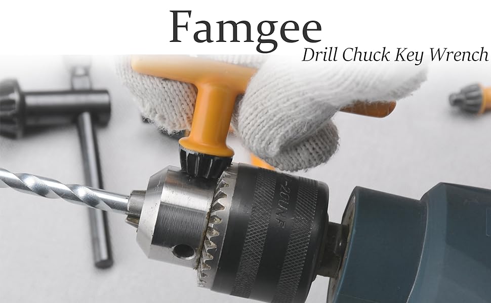 Famgee Replacement Drill Chuck Key Wrench Electric Drill Clamping Tool