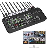 MT-VIKI HDMI Live Stream Switcher, Video Mixer Switch with Multi-View Preview Output & Audio Mixe...