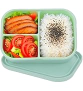 WYGLHLF Silicone Adult Bento Box, 3 Compartment Leakproof Silicone Lunch Container, Lunch Box for...