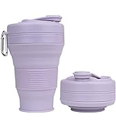 UNNESTAR Collapsible Camping Cup with Straw Silicone Folding Coffee Cup Sport Bottle Portable Tra...